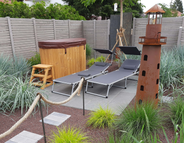 Badezuber für 2 Pers. 1,85×0.95m mit GFK Einsatz