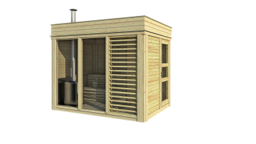 SAUNA CUBE - 2 x 3 m - mit Umkleideraum