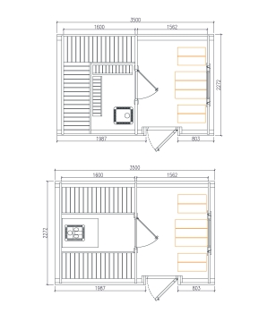 SAUNABUS 3,5 m Pro-Line - Pinienholz oder Thermoholz