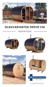 SAUNAFASS DISCOUNT 300 - 3 m - mit Vorraum nordische Fichte oder Thermoholz