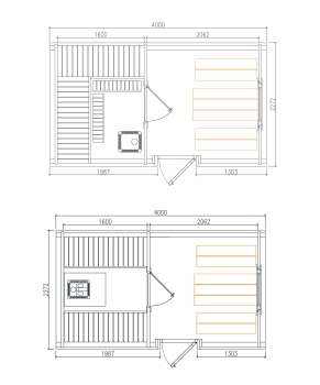 SAUNABUS 4,0 m Pro-Line - Pinienholz oder Thermoholz