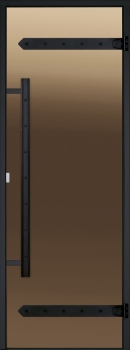 Glastür Harvia Legend bronze 8x21 schwarzer Kieferrahmen