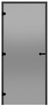 Glastür Harvia Black Line grau 9x19 schwarzer Kieferrahmen