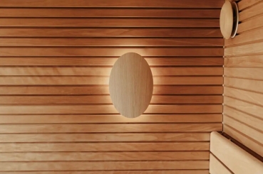 HUUM - Luxuriöse LED-Saunalampe mit Abdeckung - Naturholz
