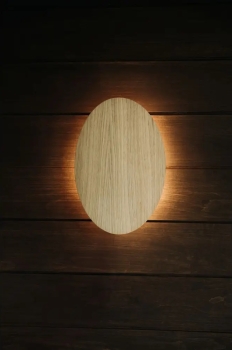HUUM - Luxuriöse LED-Saunalampe mit Abdeckung - Naturholz