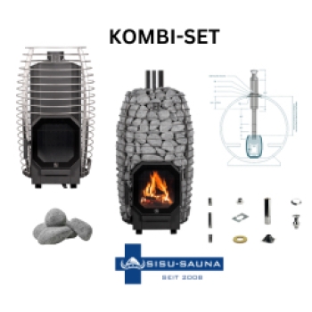 Holz beheizter Saunaofen HIVE FLOW von HUUM - Saunafass-Set