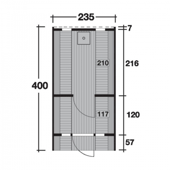 SAUNAFASS ø 2,4 x 4,0 m Fichte