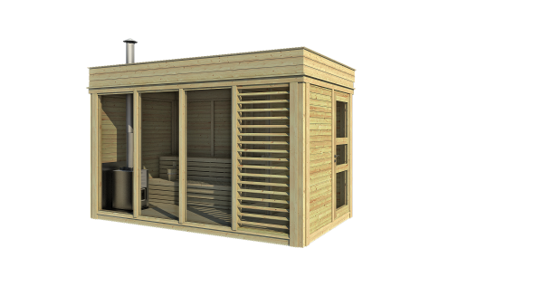 SAUNA CUBE - 2 x 4 m - mit Umkleideraum