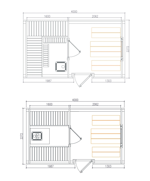 SAUNABUS 4,0 m Pro-Line - Pinienholz oder Thermoholz