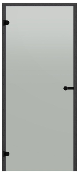 Glastür Harvia Black Line satin 8x19 schwarzer Kieferrahmen