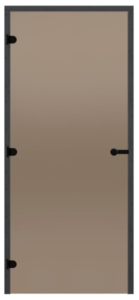 Glastür Harvia Black Line bronze 9 x 21 schwarzer Kieferrahmen