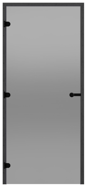 Glastür Harvia Black Line grau 9x19 schwarzer Kieferrahmen