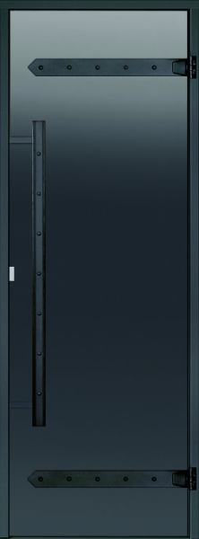 Glastür Harvia Legend grau 8x19 Aluminiumrahmen