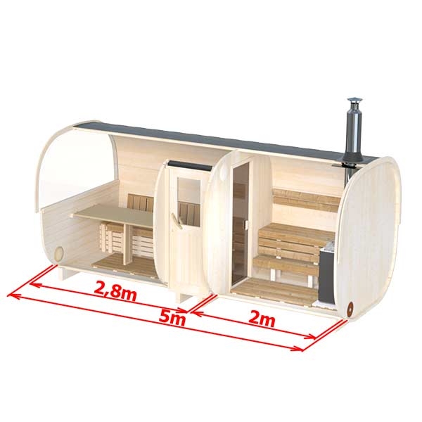 Saunafass Discount 500 mit Vorraum