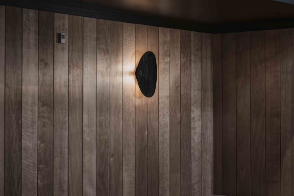 HUUM - Luxuriöse schwarze LED-Saunalampe mit Abdeckung