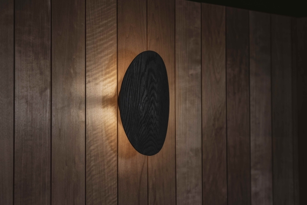 HUUM - Luxuriöse schwarze LED-Saunalampe mit Abdeckung