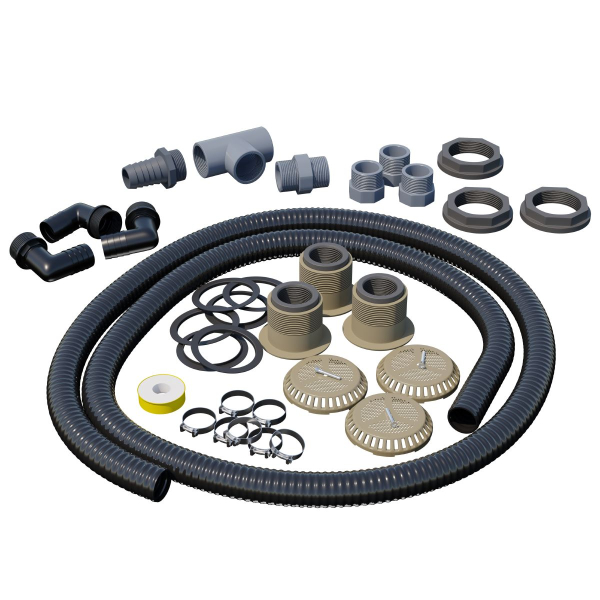 KIRAMI Filterauslaufset für Kunststoffwannen 45 mm