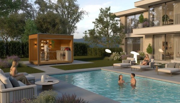 LUXURY-Modern Sauna 2,3 x 3,4 m - EXTENSION