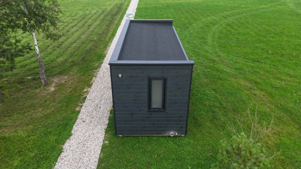 Modern Sauna 2,3 x 5,9 m - mit Badezimmer