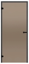 Glastür Harvia Black Line bronze 8x19 schwarzer Kieferrahmen