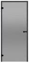 Glastür Harvia Black Line grau 8x19 schwarzer Kieferrahmen