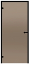 Glastür Harvia Black Line bronze 9x19 schwarzer Aluminiumrahmen