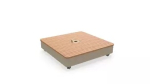 Fliessenfuß XL PX Grey Beig (RAL1019) mit Rollen, Deckel Thermo Poplar (Fliessen nicht inbegriffen)